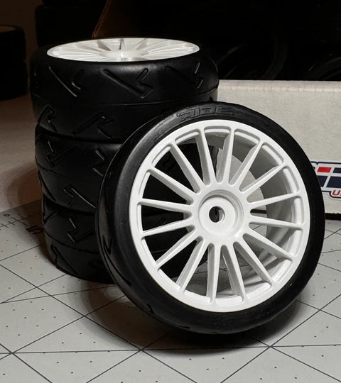 Ride RC 24mm Semi Slick Touring Car Tire NEW USGT Pre Glued Tire Set (4)
